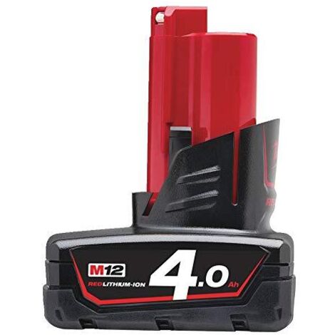 Milwaukee M12B4 - Batteria agli ioni di litio, 4.0Ah, colore: Rosso