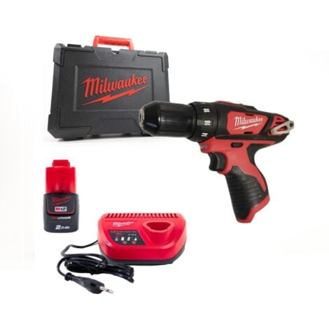 Milwaukee M12BDD-201C Per­ceuse vis­seuse M12 12V + 1 batteries X 2.0 Ah + chargeur et Mallette - 4933479439