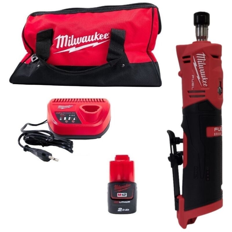 Milwaukee M12FDGS-201B Meuleuse droite 12V Li-Ion 1x2Ah +chargeur en sac de transport