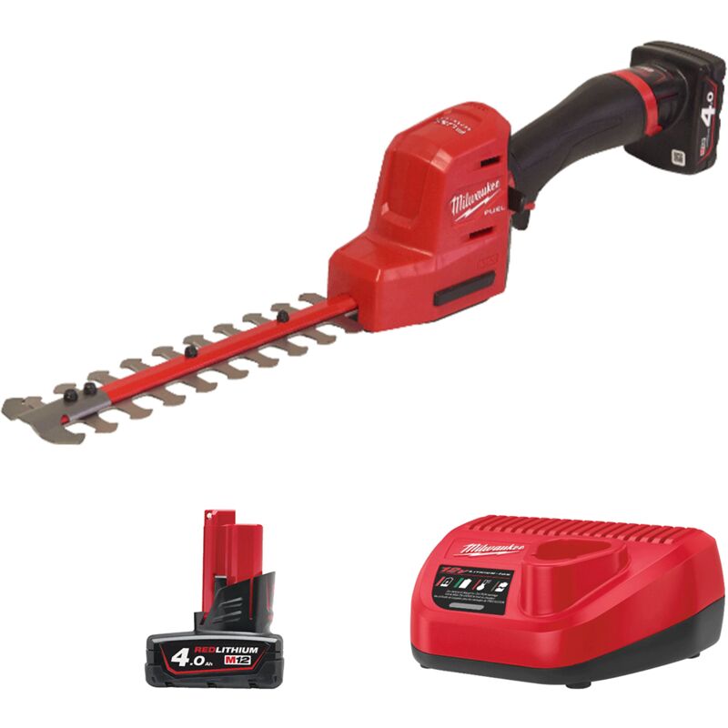 Image of M12FHT20-402 12v fuel 20cm Hedge Trimmer 4933479973 Kit - 2 x M12B4 Batteries and C12C Charger - Milwaukee