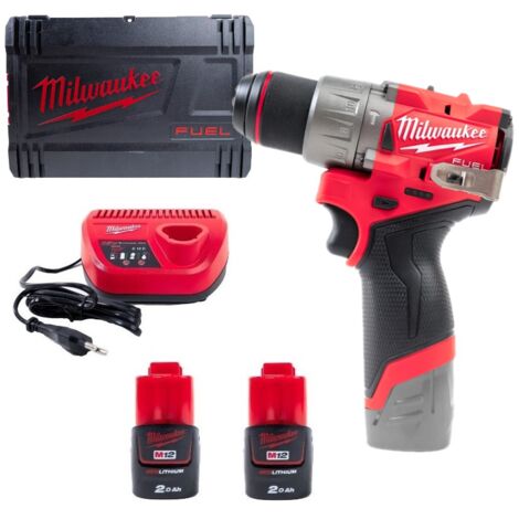 Milwaukee M12FPD2-202X Perceuse-visseuse à percussion sans fil 12V 135 Nm + 2x Batteries 2,0 Ah + Chargeur + HD-Box - 4933479868