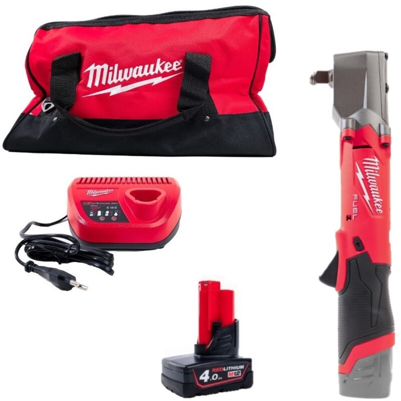 Milwaukee - M12FRAIWF12-401B Boulonneuse à chocs d'angle fuel 12V Carré ½ - 1 x 4.0Ah Batterie + Chargeur en sac de transport