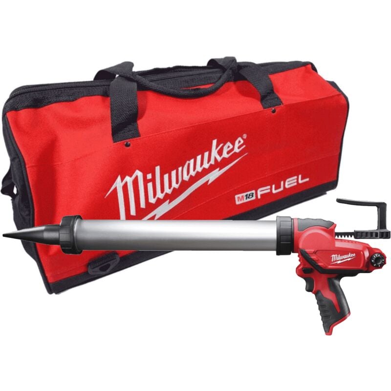 M12PCG/600A-0B 12V Caulking Gun with 600ml Aluminium Tube - Body Only & 24' Soft Bag - Milwaukee