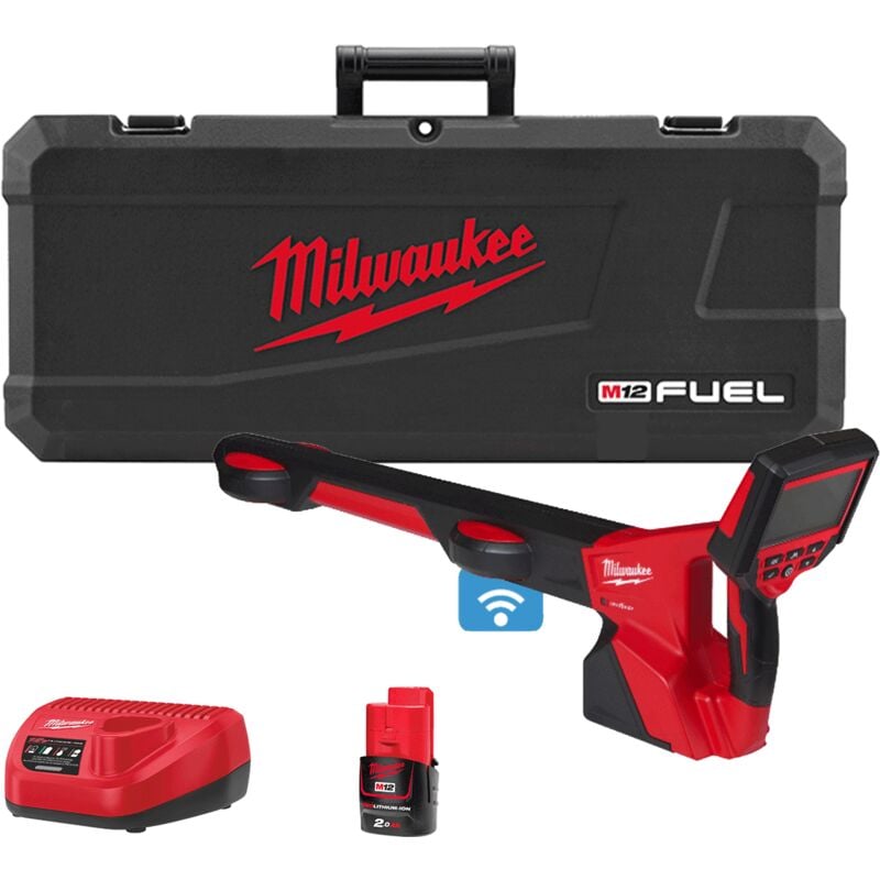 Milwaukee - M12PL-201C 12V fuel Cordless Plumbing Locator 4933478615 - 1 x M12B2 Battery, C12C Charger & Kitbox