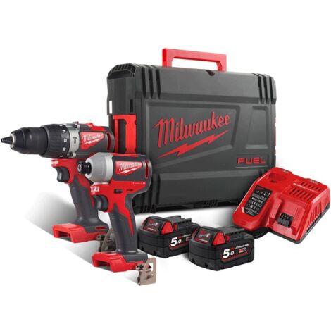 Milwaukee M18 BLPP2A2-502X 18V Drill & Driver Twin Kit with 2x 5.0Ah Batteries