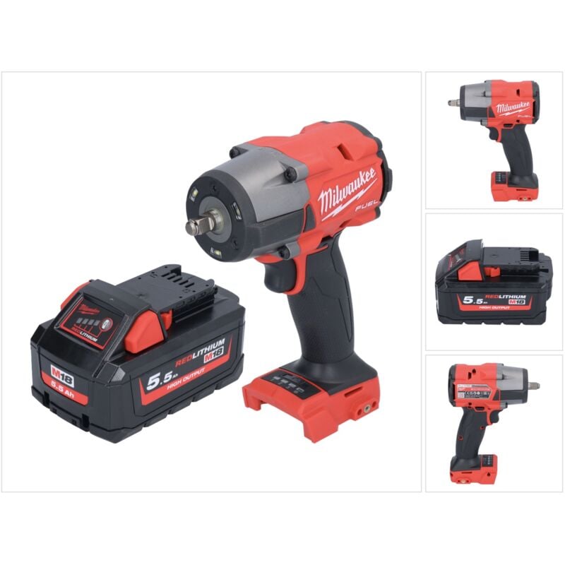 M18 FMTIW2F38-551 Clé à choc sans fil 18 v 745 Nm 3/8'' Brushless + 1x batterie 5,5 Ah - sans chargeur - Milwaukee