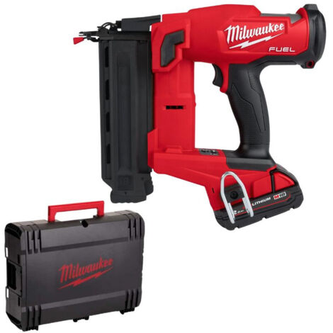 Milwaukee M18 FN18GS-202X - Set cloueur mini Li-Ion 18V (2x batterie 2,0Ah) dans HD-box - 18GA - 16-54mm