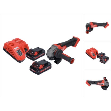 Milwaukee M18 FSAG125X-302 Akku Winkelschleifer 18 V 125 mm Brushless + 2x Akku 3,0 Ah + Ladegerät