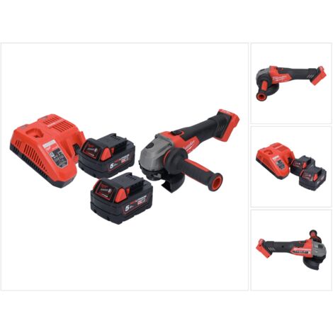 Milwaukee M18 FSAG125X-502 Akku Winkelschleifer 18 V 125 mm Brushless + 2x Akku 5,0 Ah + Ladegerät