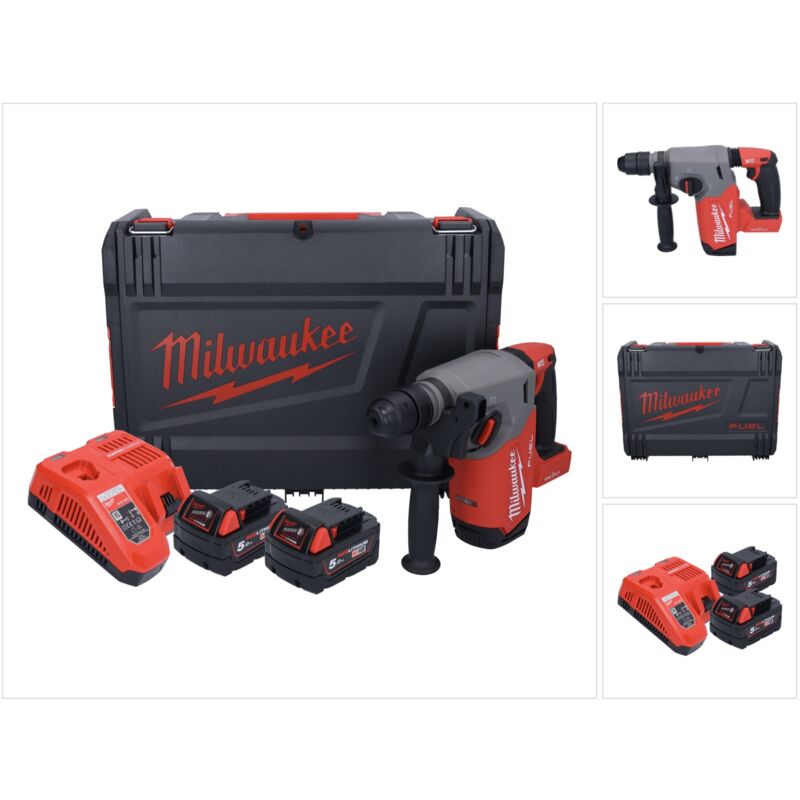 M18 ONEFHX-502X marteau combiné sans fil 18 v 2,5 j SDS-Plus Brushless + 2x batterie 5,0 Ah + chargeur + HD-Box - Milwaukee