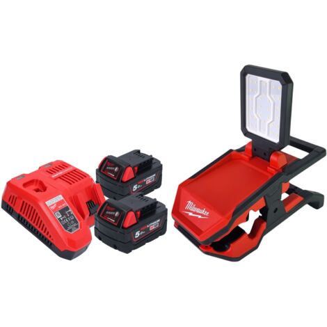 Milwaukee M18 PAL2-502 Akku Leuchte 18 V 2000 lm IP20 + 2x Akku 5,0 Ah + Ladegerät