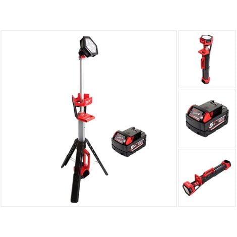 Milwaukee M18 SAL 501 18V Akku Baustrahler + 1x Akku 5,0Ah - ohne Ladegerät