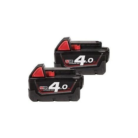 Milwaukee M18B4 18V 4.0Ah Lithium-Ion Battery Twin pack