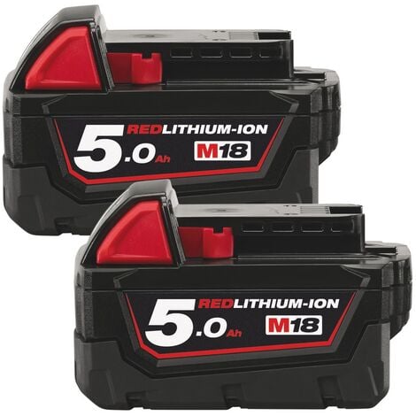 Milwaukee M18B5 18V 5.0Ah Lithium-Ion Battery Twin pack