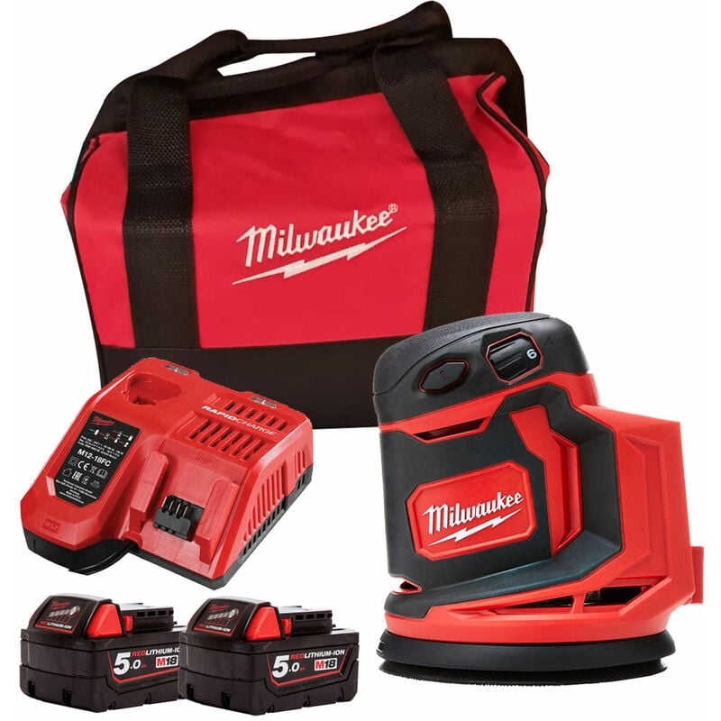Milwaukee M18 Bos125502B 18V Random Orbital Sander Cordless Kit