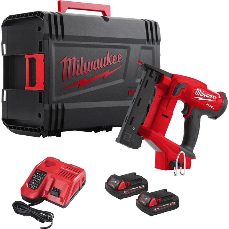 M18FNCS18GS-202X 18V fuel Narrow Crown Stapler (2-modes) 4933471941 Kit - 2 x M18B2 Batteries, M12-18FC Fast Charger & Dynacase3 - Milwaukee