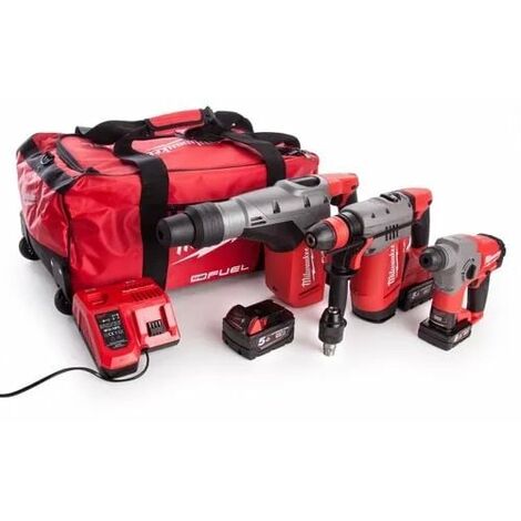 Milwaukee M18FPP3A-564B M12 & M18 FUEL SDS Hammer ThunderBolt Kit