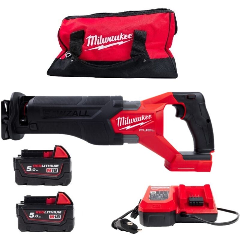 M18FSZ-502B Scie sabre 18V - 2 x 5.0Ah Batterie + Chargeur en sac de transport - Milwaukee
