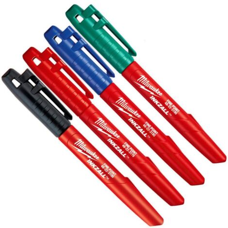 Milwaukee Negro Rojo Verde Azul 48223106 Juego de rotuladores
