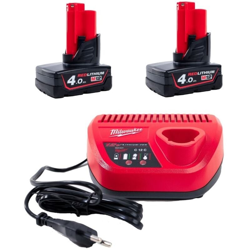 Milwaukee - Pack 2 batteries 12V 4.0Ah M12 PACKNRJ-402 4933459211