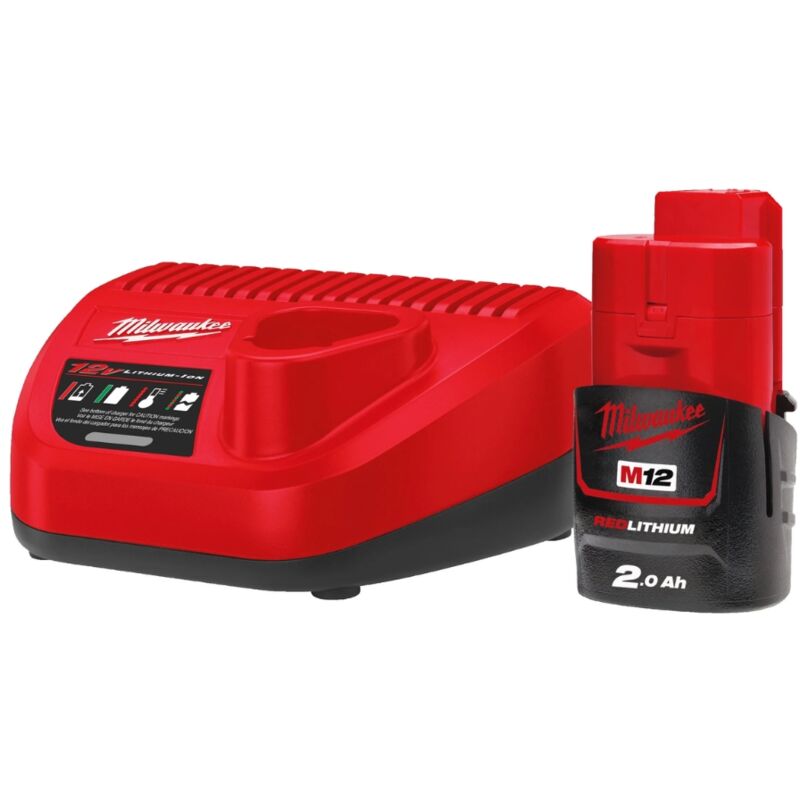 Milwaukee - Pack nrg, batterie 2 Ah M12 et chargeur 12V