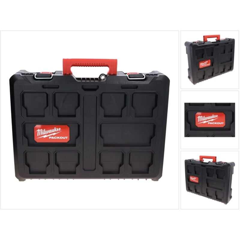 Packout Mallette Toolbox 525 x 380 x 150 mm + insert pour visseuse à percussion 18V / perceuse-visseuse à percussion / perceuse-visseuse - Milwaukee