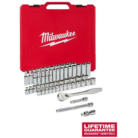 Milwaukee Set di 56 chiavi rosse con cricchetto 3/8"