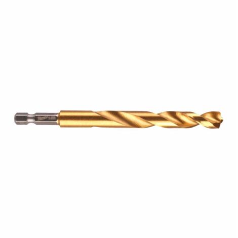 Milwaukee SHOCKWAVE Metallbohrer HSS-G RED HEX Titan 1/4" 10,0 x 120 mm, HSS-TiN - 1 Stk.