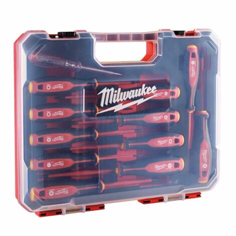 Milwaukee Tri-Lobe Schrauberdreher, VDE geprüft 12-teiliges Set PH/PZ/SL/T/Spannungsprüfer