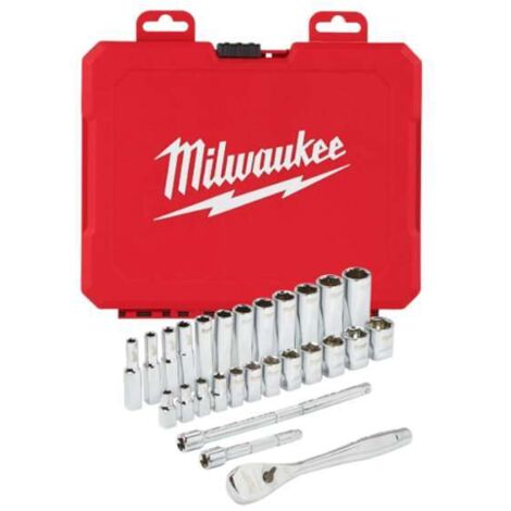 MILWAUKEE ZESTAW NASADEK 28 szt. 1/4 Z GRZECHOTKĄ