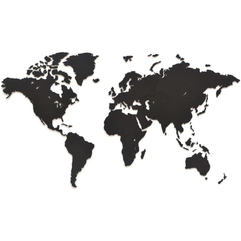 

Mapa decorativo de pared Luxury madera negro 90x54 cm - Negro - Mimi Innovations
