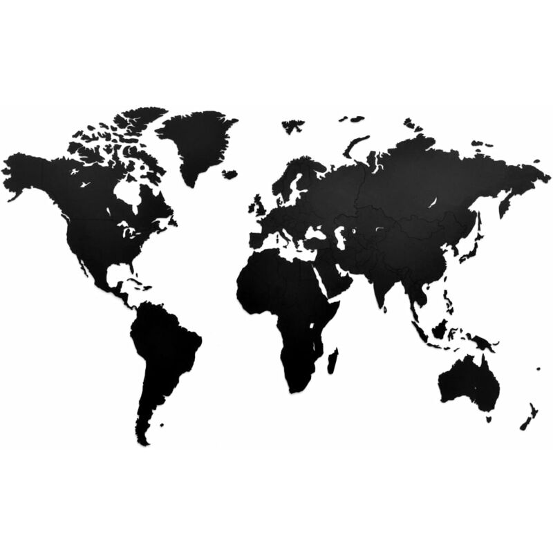 

Mapa decorativo de pared madera Luxury negro 130x78cm - Negro - Mimi Innovations