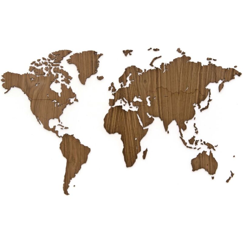 

MiMi Innovations Mapa decorativo pared madera Exclusive nogal 130x78cm - Gris