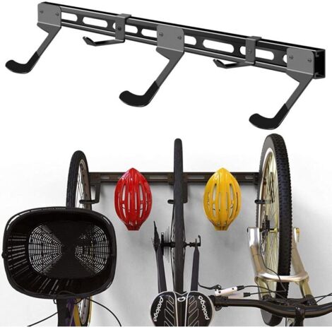 Mimoke Usage intensif Support mural pour vélo, support de vélo pour montage mural, support de vélo pour 3 vélos solide Stockage