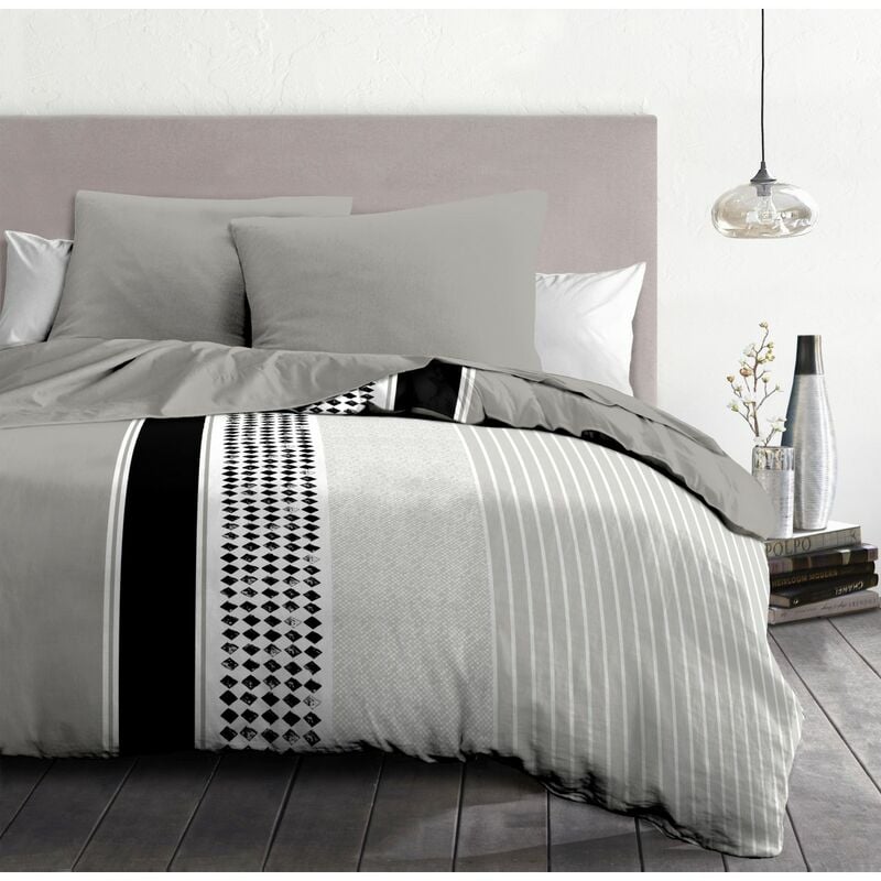 Home Linge Passion - Parure de couette microfibre 220 x 240 cm - mimosa noir