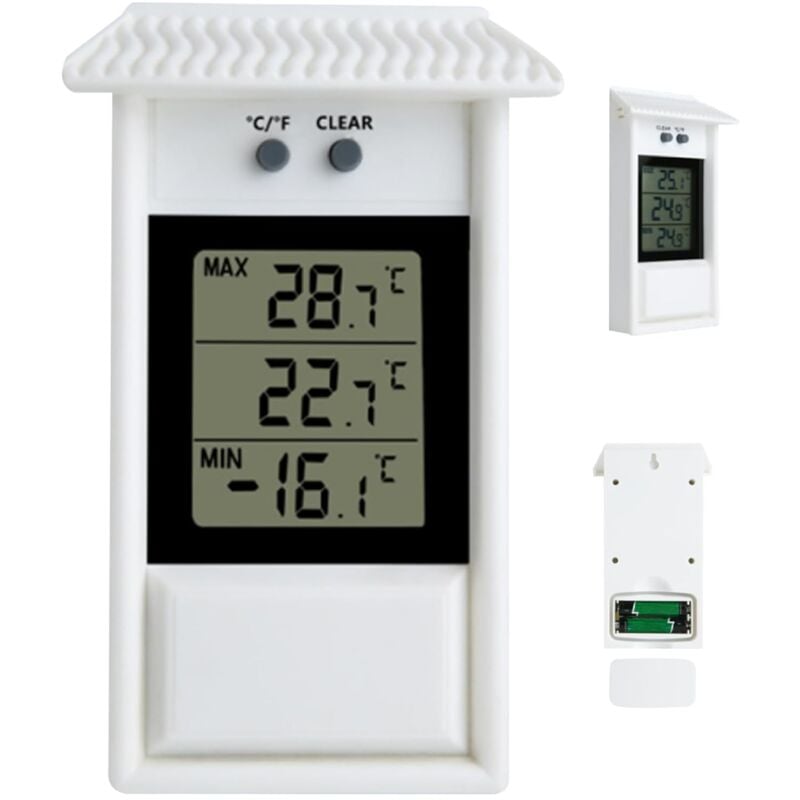 Image of Min Digitalthermometer, Gewächshausthermometer, Weiß