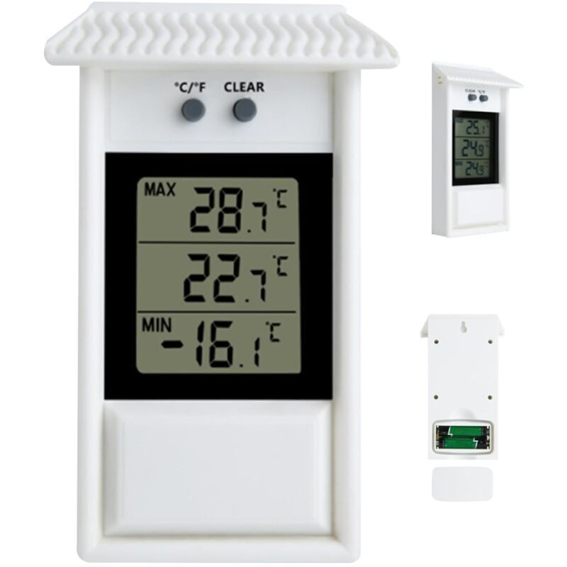 Image of Min Digitalthermometer, Gewächshausthermometer, Weiß mumu