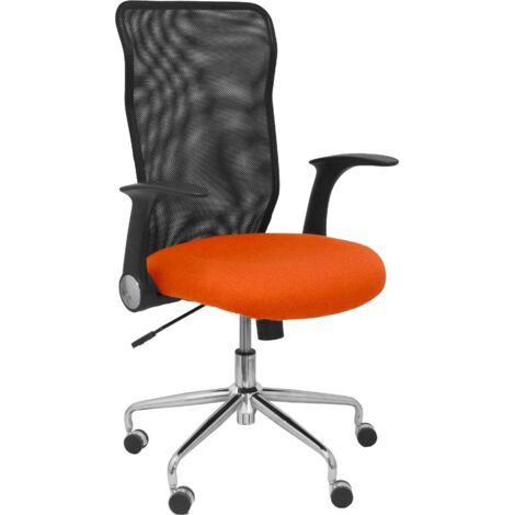 Minaya Stuhl Rückenlehne schwarz Mesh Sitz bali dunkel orange