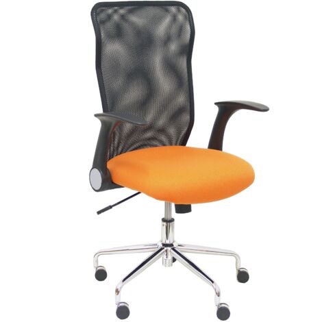 Minaya Stuhl schwarz Netzrücken bali orange Sitz