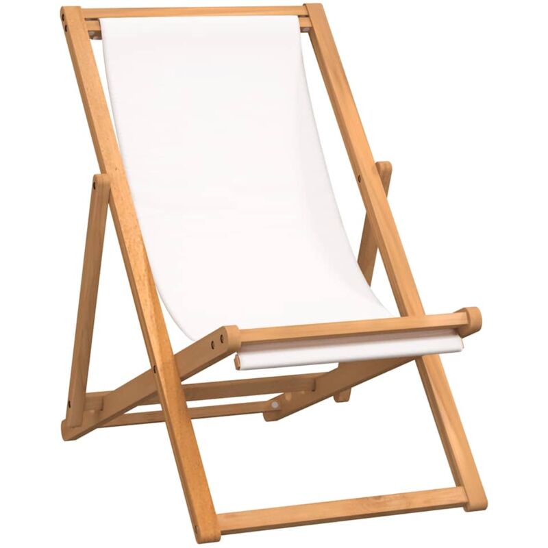 vidaXL Chaise de terrasse Teck 56x105x96 cm Couleur crème