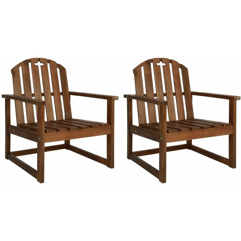 Fimei Chaises de jardin 2 pcs Bois d'acacia solide