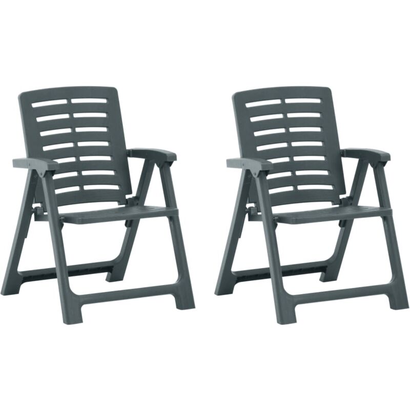 Chaises de jardin lot de 2 Plastique Vert vidaXL