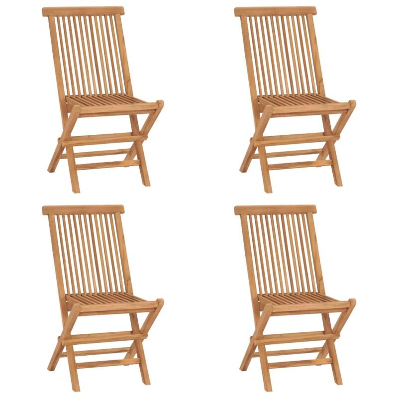 Chaises de jardin pliables 4 pcs Bois de teck massif