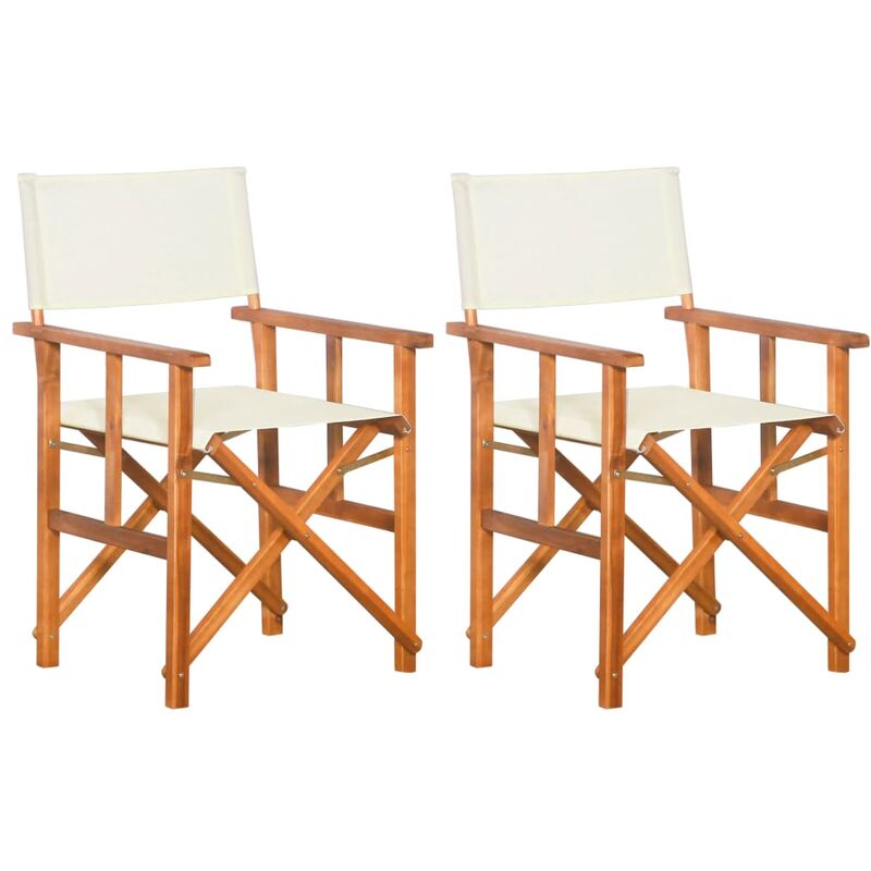 INLIFE Chaises de metteur en scène 2 pcs Bois massif d'acacia