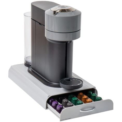 Mind Reader "Anchor per 50 capsule Nespresso, cassettiera in cialde color argento