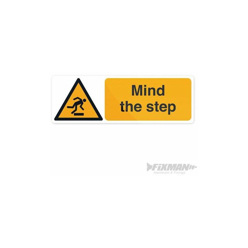 Mind The Step Sign - 300 x 100mm Self-Adhesive