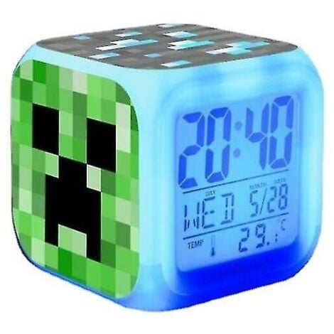 AUTRES Minecraft coloré coul changeante quatuor réveil Led veilleuse cadeau d'anniversaire cadeau de noël 1