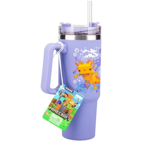 Minecraft Purple 900ml Insulated Cup and Straw