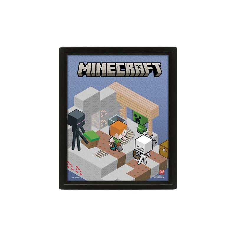 Minecraft - switching terrain - poster lenticulaire 3D 28X24CM Pyramid