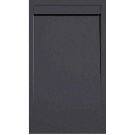 Mineralguss-Duschwanne extra flach CLEVER Schieferoptik ANTHRAZIT 90x150 cm